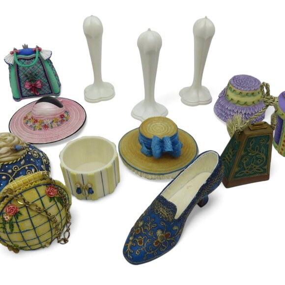 Vintage Hat Purse and Shoe 13 MINIATURE LADY Collectible Figurines - Picture 6 of 10